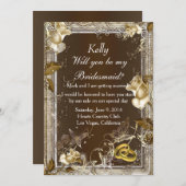 ナチュラルエレガンス ホワイトローズ ブライズメイドカード 招待状 (正面/裏面)