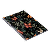 ナチュラルエレガントバタフライ模様スパイラルノート ノートブック (右側)