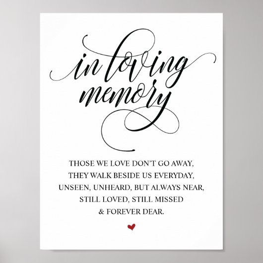 ナチュラルエレガント ウェディング 追悼テーブルサイン v1 ポスター (正面)