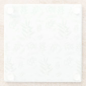 ナチュラルオリーブの枝のパターン ガラスコースター (裏面)