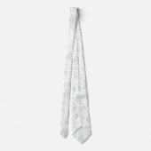 ナチュラルオリーブの枝のパターン ネクタイ (裏面)