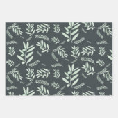 ナチュラルオリーブの枝のパターン ラッピングペーパーシート (正面2)