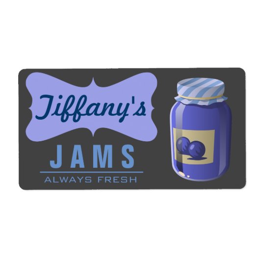 ナチュラルオーガニック |ブルーベリージャム |手作りジャム ラベル (正面)