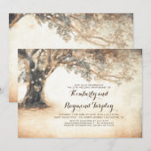 ナチュラルオークツリー ストリングライト 結婚記念日 招待状 (正面/裏面)