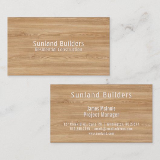 ナチュラルオーク材 名刺 (正面/裏面)