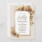 ナチュラルオータムフラワーウェディングパーティ招待状 招待状 (正面)