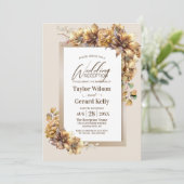 ナチュラルオータムフラワーウェディングパーティ招待状 招待状 (スタンド正面)