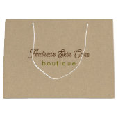 ナチュラルカラークラシックラインテクスチャ ラージペーパーバッグ (正面)