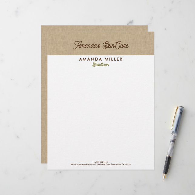 ナチュラルカラークラシックラインテクスチャ レターヘッド (正面/裏面インサイチュ)