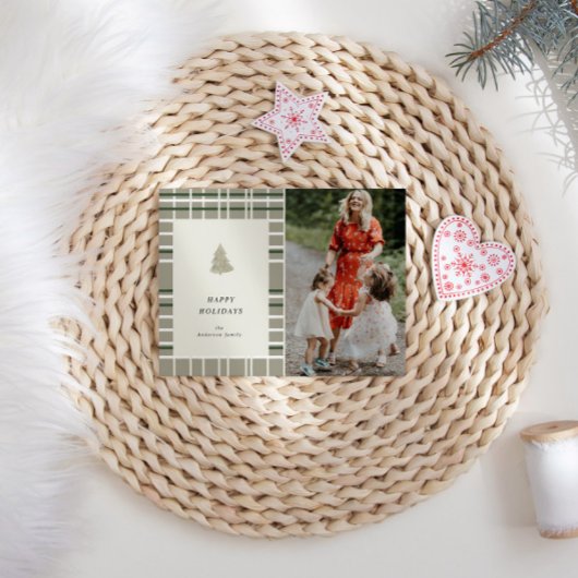 ナチュラルカラーズミニマリストホリデーフォトカード シーズンカード