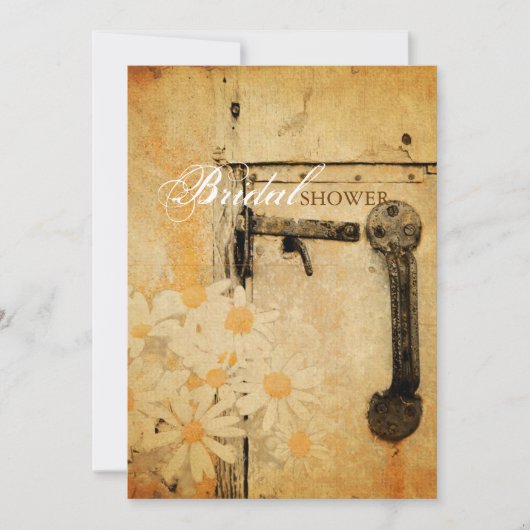 ナチュラルカントリーサマー デイジー ブライダルシャワー 招待状 (正面)