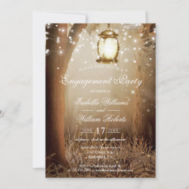ナチュラルカントリー ツリー ストリング ライト 婚約パーティー 招待状