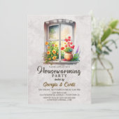ナチュラルカントリー フラワー 新居祝いパーティー 招待状 (スタンド正面)