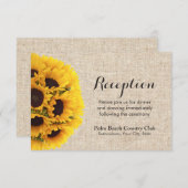 ナチュラルカントリー sunflower リネン ウェディングパーティー エンクロージャーカード (正面/裏面)