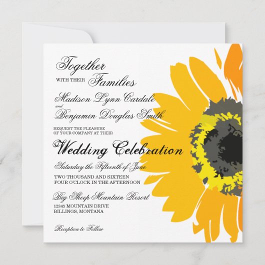 ナチュラルカントリー sunflower 結婚式招待状 招待状 (正面)