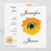 ナチュラルカントリー sunflower 結婚式招待状 招待状 (正面/裏面)