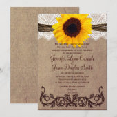ナチュラルカントリー sunflower 結婚式招待状 招待状 (正面/裏面)
