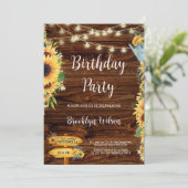 ナチュラルカントリー sunflower 誕生日パーティー 招待状 (スタンド正面)