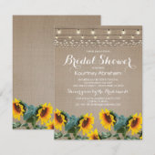ナチュラルガーデンのひまわり ライト ブライダルシャワー 招待状 (正面/裏面)