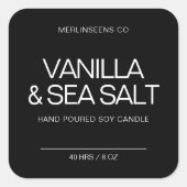 ナチュラルキャンドルブラック製品ラベルシール スクエアシール (正面)