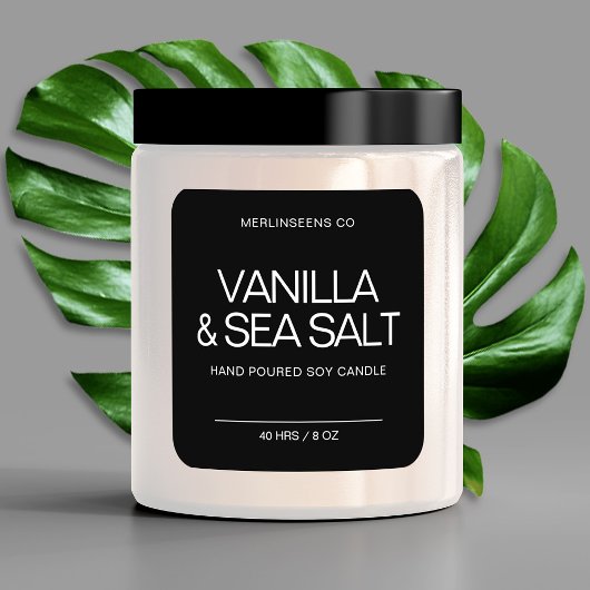 ナチュラルキャンドルブラック製品ラベルシール スクエアシール