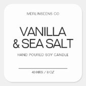 ナチュラルキャンドルホワイト製品ラベルシール スクエアシール (正面)