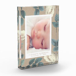 ナチュラルクラフトバラヴィンテージフローラフォトブロック フォトブロック