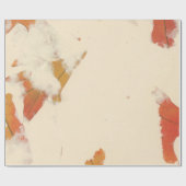 ナチュラルクラフト花びらアイボリー秋リーフオレンジ ラッピングペーパー (フラット)