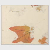 ナチュラルクラフト花びらブロンズ秋の葉オレンジ ラッピングペーパー (フラット)