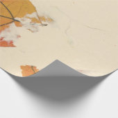 ナチュラルクラフト花びらブロンズ秋の葉オレンジ ラッピングペーパー (角)