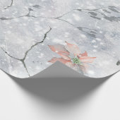 ナチュラルクリスマスシンプルポインセチアデザイン ラッピングペーパー (角)