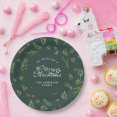 ナチュラルクリスマスミニマル植物学エレガント紙 ペーパープレート (パーティー)