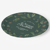 ナチュラルクリスマスミニマル植物学エレガント紙 ペーパープレート (アングル)