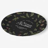 ナチュラルクリスマスミニマル植物学エレガント紙 ペーパープレート (アングル)