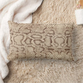 ナチュラルクリームベージュアナコンダエキゾチックなヘビの皮 ランバークッション (ブランケット)