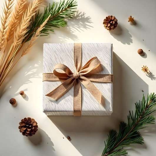 ナチュラルクリームベージュ木目の木の質感 ラッピングペーパー