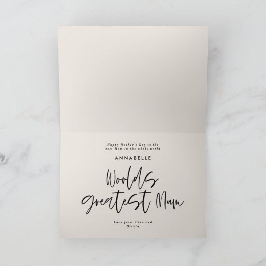 ナチュラルクリーム数々のフォトマームタイポグラフィモダン カード (内部)