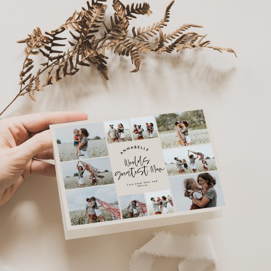 ナチュラルクリーム数々のフォトマームタイポグラフィモダン カード