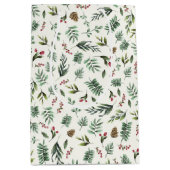 ナチュラルクリーム自然クリスマス ミディアムペーパーバッグ (正面)