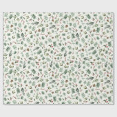 ナチュラルクリーム自然クリスマス ラッピングペーパー (フラット)