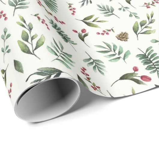 ナチュラルクリーム自然クリスマス ラッピングペーパー (ロールコーナー)