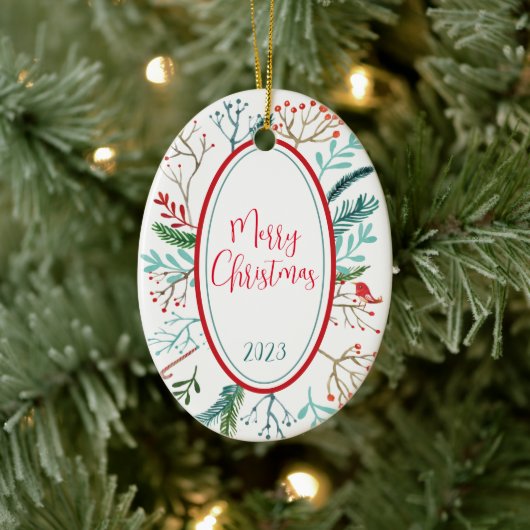 ナチュラルクリ素朴スマス セラミックオーナメント (ツリー)