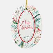 ナチュラルクリ素朴スマス セラミックオーナメント (正面)