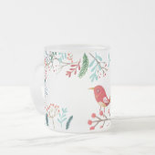 ナチュラルクリ素朴スマス フロストグラスマグカップ (正面左)