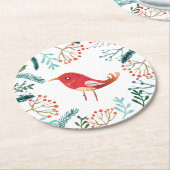 ナチュラルクリ素朴スマス ラウンドペーパーコースター (アングル)