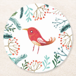 ナチュラルクリ素朴スマス ラウンドペーパーコースター