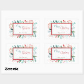 ナチュラルクリ素朴スマス 長方形シール (シート)