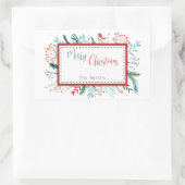 ナチュラルクリ素朴スマス 長方形シール (バッグ)