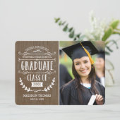 ナチュラルグラッド卒業案内-木材 招待状 (スタンド正面)