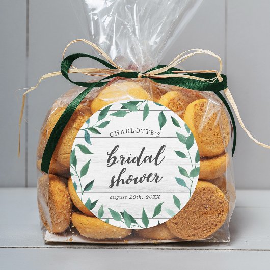 ナチュラルグリーンのブライダルシャワー ラウンドシール